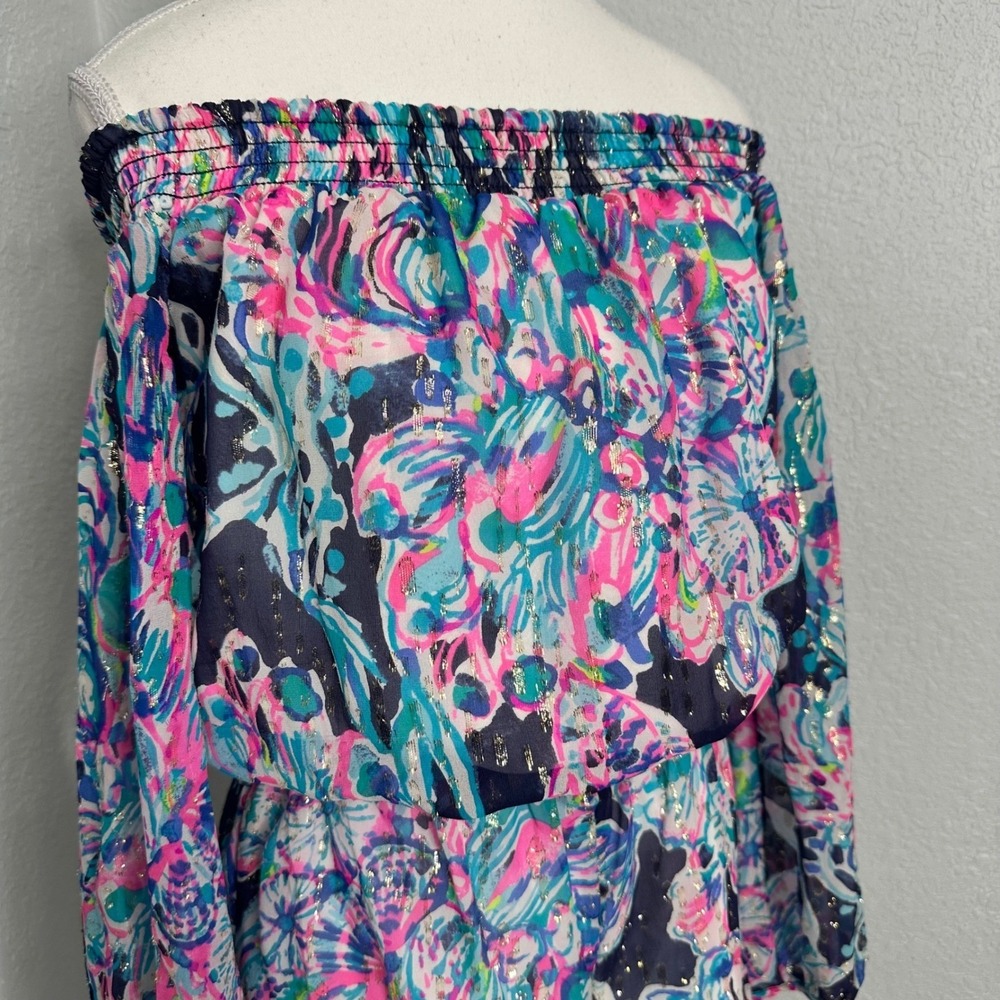 Lilly Pulitzer Myri Romper in Bright Navy‎ Caught Up Women's size XS
